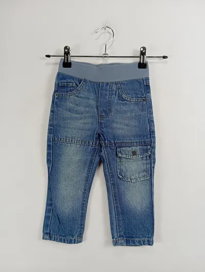 My Little Bear Cargo Jeans Hose Kinder Gr. 86 Blau Gummibund