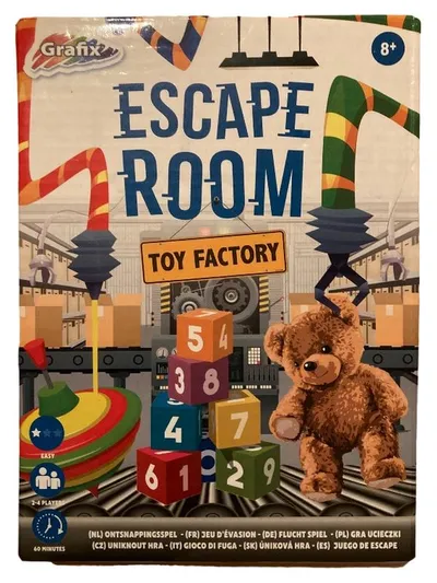 Grafix Escape Room Toy Factory Brettspiel Fluchtspiel Rätselspiel ab 8 Jahre