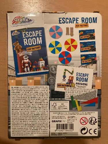 Grafix Escape Room Toy Factory Brettspiel Fluchtspiel Rätselspiel ab 8 Jahre