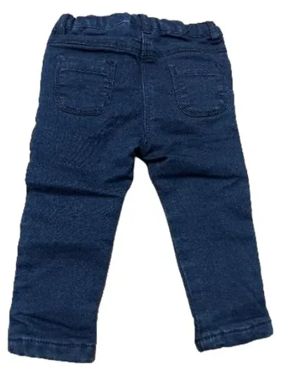 Chicco Baby Mädchen Jeans Gr. 68 Dunkelblau Rosen-Stickerei