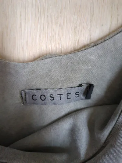 Costes Damen Sommerkleid Rüschen Oliv Gr. M Lyocell Boho