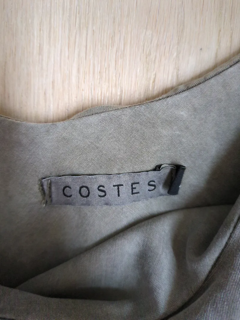 Costes Damen Sommerkleid Rüschen Oliv Gr. M Lyocell Boho 2