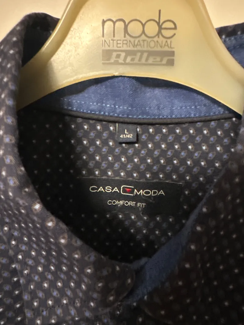 CASAMODA Herren Business Hemd Comfort Fit Gr. 41/42 L Blau Gepunktet 3