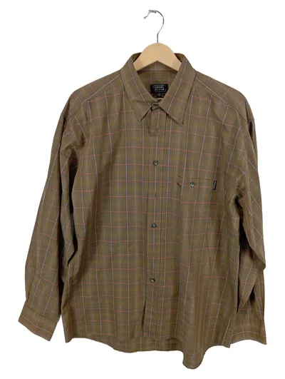 camel active Herren Freizeithemd Kariert Braun Gr. 48, M Langarm Baumwolle