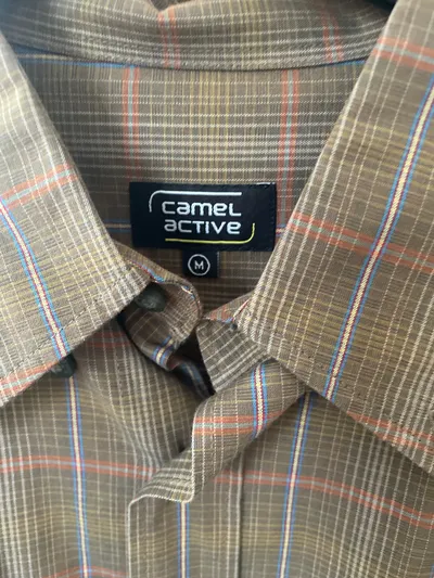 camel active Herren Freizeithemd Kariert Braun Gr. 48, M Langarm Baumwolle