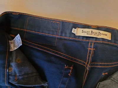 Sisley Basic Denim Herren Jeans Straight Leg W32 Blau Made in Italy