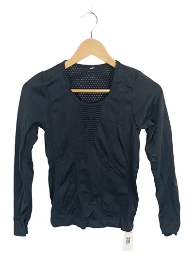 Fabletics Langarmshirt Damen Gr. 34 XS Schwarz Sportshirt Mesh