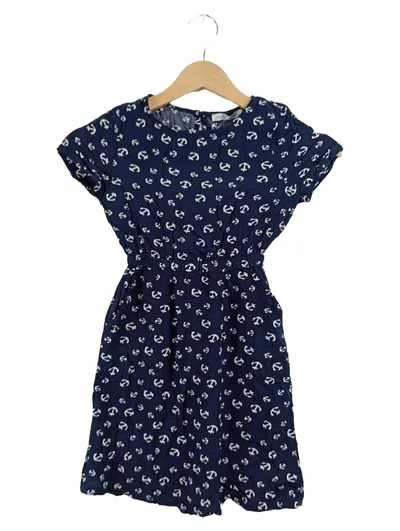 Hailys Kids Sommerkleid Mädchen Gr. 122/128 Blau Anker Maritim Viskose