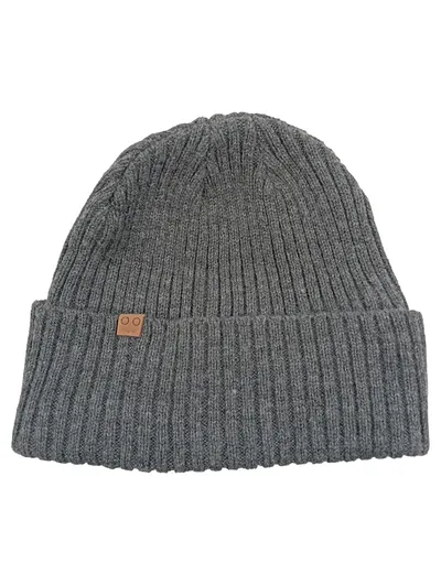 SEASONS Mütze Beanie Grau Rippstrick Unisex Winter Basic