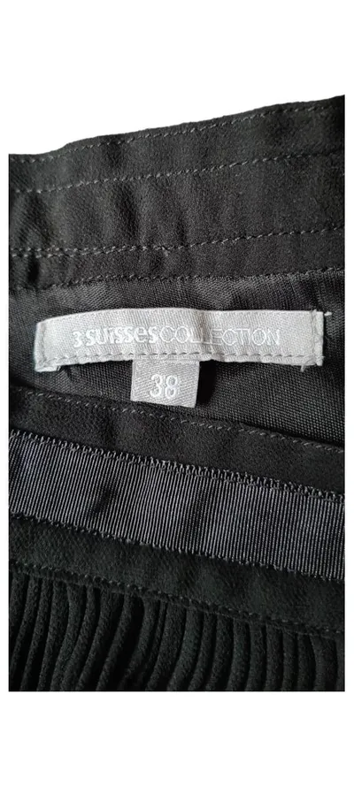 3 Suisses Collection Damen Faltenrock Schwarz Gr. 38 M