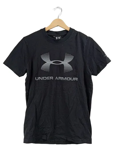 Under Armour Herren T-Shirt Schwarz Gr. S Sportlich Logo-Print Baumwolle