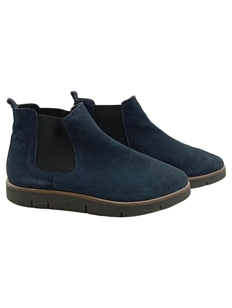 5th Avenue Damen Chelsea Boots Stiefelette Wildleder Blau Gr. 38 1