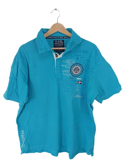 Kitaro Herren Poloshirt Maritime Classics Türkis Gr. XL Maritim