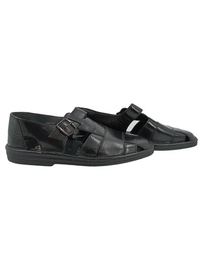 Sioux Herren Sandalen Leder Schwarz Gr. 42 Klassisch Modell 29022 Schnalle