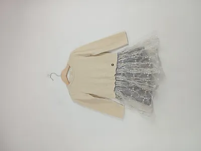 Coccodrillo Strickkleid Festliches Kleid Beige Tüllrock Gr. 104, 110