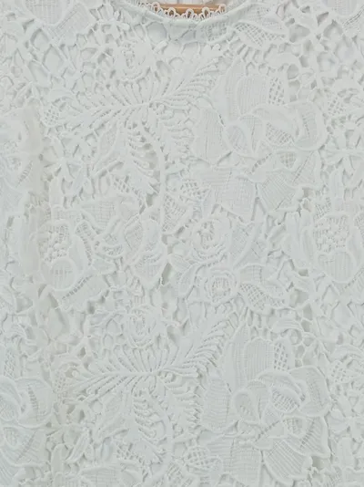 Anna Field Damen Spitzen Top Ärmellos Weiß Gr. 40 Romantisch Floral