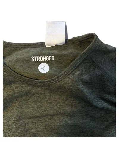 Stronger Damen Sport Langarmshirt Crop Top Oliv Gr. M/L Fitness