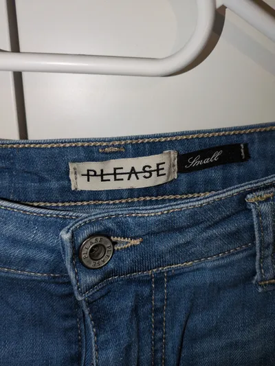 Please Jeans Slim Fit Damen Gr. 36 W28 Hellblau Used Look Stretch
