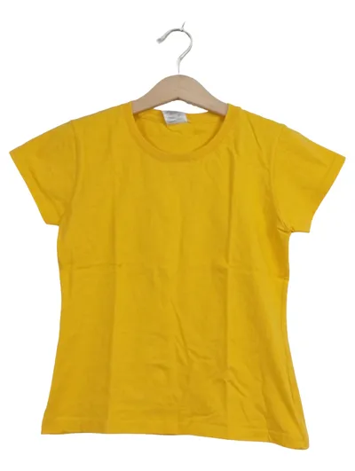 Fruit of the Loom Kinder Mädchen T-Shirt Gelb Gr. 128 Basic Baumwolle