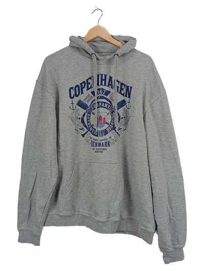 LOGO STAR Kapuzenpullover Copenhagen Company Authentic Guarding Grau Gr. 54, XXL