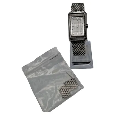 Emporio Armani Damen Armbanduhr AR-7316 Edelstahl Silber Strasssteine