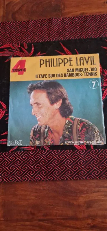 RCA Philippe Lavil Vinyl Single San Miguel Rio Il tape sur des bambous Tennis