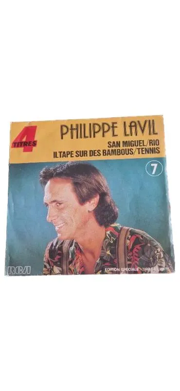 RCA Philippe Lavil Vinyl Single San Miguel Rio Il tape sur des bambous Tennis