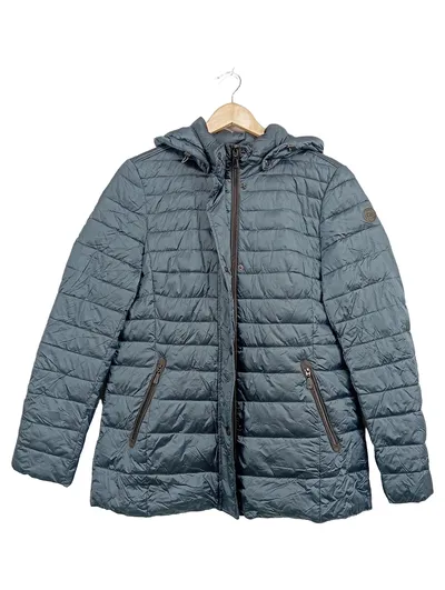 Gil Bret Damen Steppjacke Gr. 40 L Grau Kapuze Casual