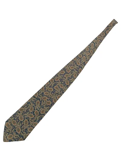 Boston Krawatte Herren Blau Paisley Muster Reine Seide Business 9cm
