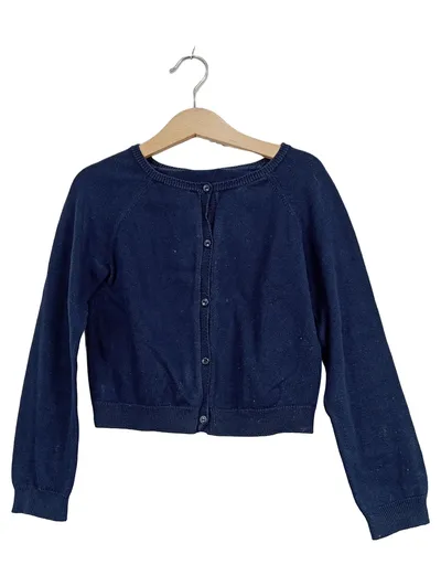 Jacadi Strickjacke Mädchen Blau Gr. 116 Cardigan Baumwolle