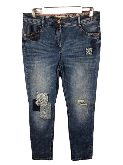 CECIL Damen Destroyed Jeans Blau W31 L31 Gr. 40 Baumwolle Casual Uni