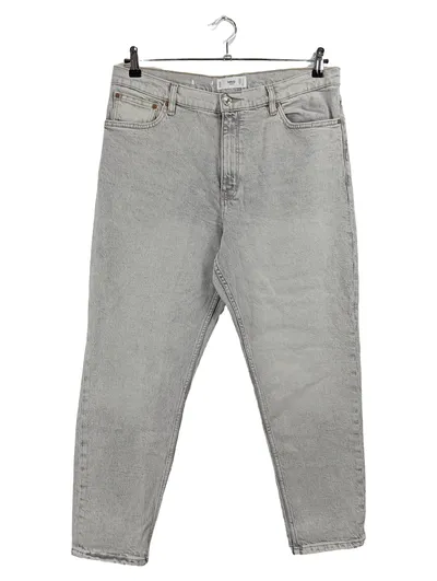 MANGO MNG Denim Mom Jeans Damen Gr. 46 Grau Casual Baumwolle