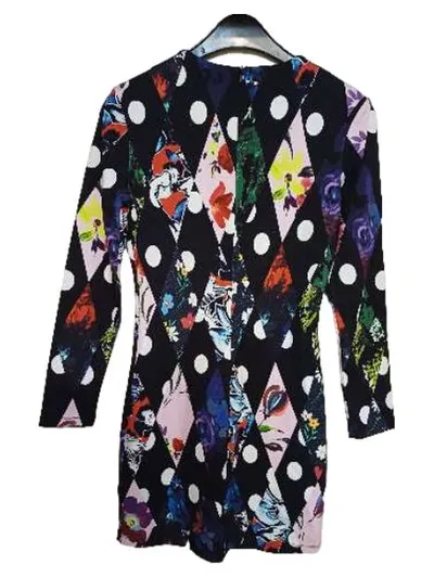 Desigual Damen Kleid Langarm Blumenmuster Mehrfarbig Gr. M NEU