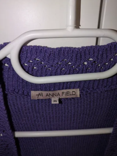 Anna Field Damen Bolero Strickjacke Kurzarm Gr. 36 Lila Cropped