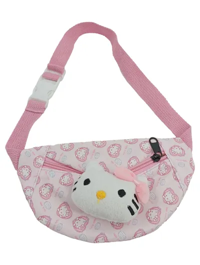 Hello Kitty Gürteltasche Kinder Rosa Bauchtasche mit Plüschanhänger