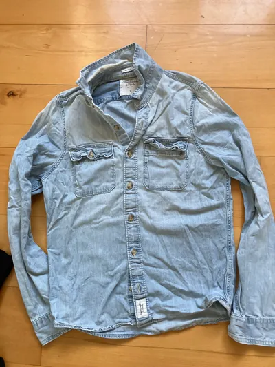 Abercrombie & Fitch Herren Jeanshemd Freizeithemd Blau Gr. 50 L Baumwolle