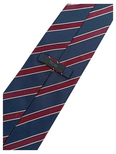 Tchibo TCM Krawatte Herren Blau Gestreift Seide Business 8cm
