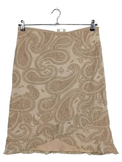 BON'A PARTE A-Linienrock Damen Gr. M Paisley Beige Rüschen