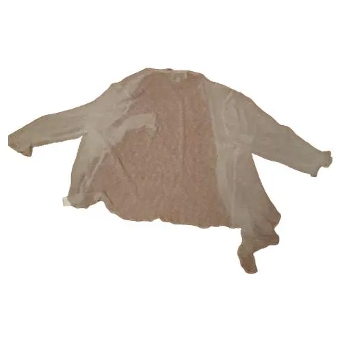 Apricot Damen Strickjacke Weiß Gr. 40 L Bindeverschluss Lochmuster 3