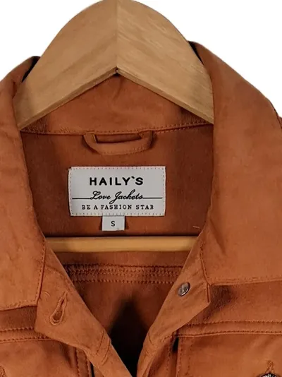 HAILY'S Damen Kunstleder Jacke Gr. S Braun Casual Truckerjacke