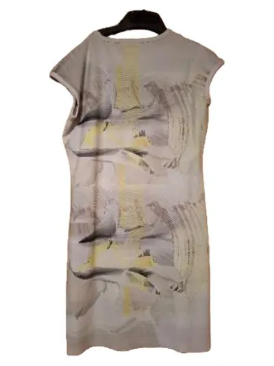 TUZZI Damen Freizeitkleid Gr. 42 XL Mehrfarbig Abstrakt Print Kurzarm