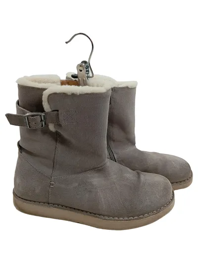 Birkenstock Damen Stiefelette Grau Wildleder Fellbesatz Winterstiefel Gr. L