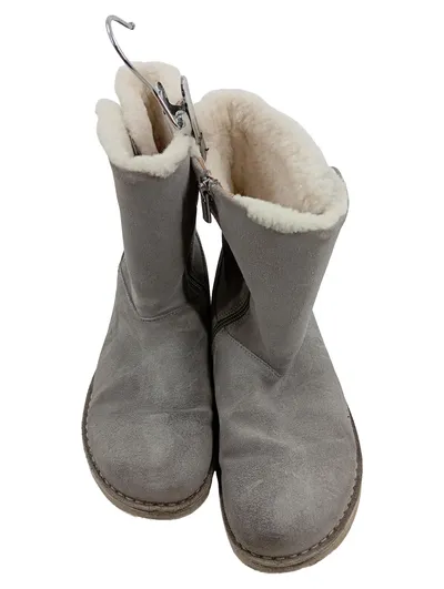 Birkenstock Damen Stiefelette Grau Wildleder Fellbesatz Winterstiefel Gr. L