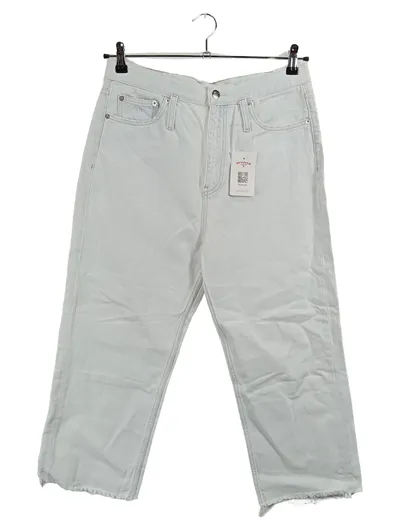 Calvin Klein Jeans Damen Straight Leg Jeans W29 Gr. 44 Weiß Cropped