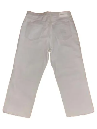 Calvin Klein Jeans Damen Straight Leg Jeans W29 Gr. 44 Weiß Cropped