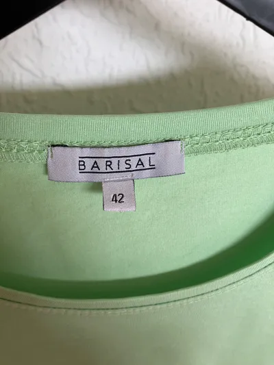 Barisal Damen T-Shirt Gr. 42/XL Grün Kurzarm Stickerei Casual