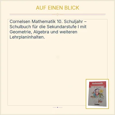 Cornelsen Mathematik 10. Schuljahr Schulbuch Lehrwerk