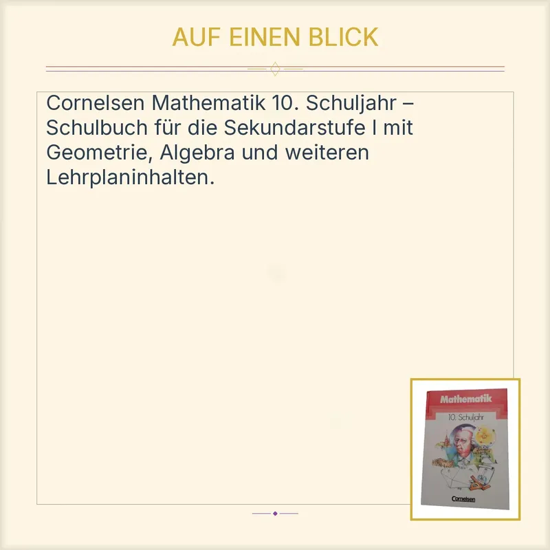 Cornelsen Mathematik 10. Schuljahr Schulbuch Lehrwerk 2