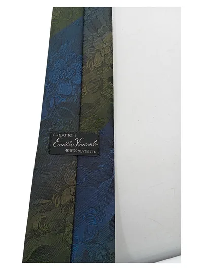 Emilio Vincenti Krawatte Herren Mehrfarbig Florales Muster 7 cm Business