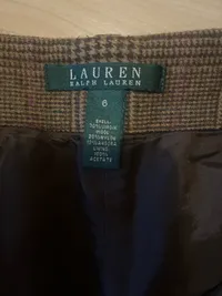 Ralph Lauren Anzughose Damen Gr. 44 kariert Wolle braun klassisch 3